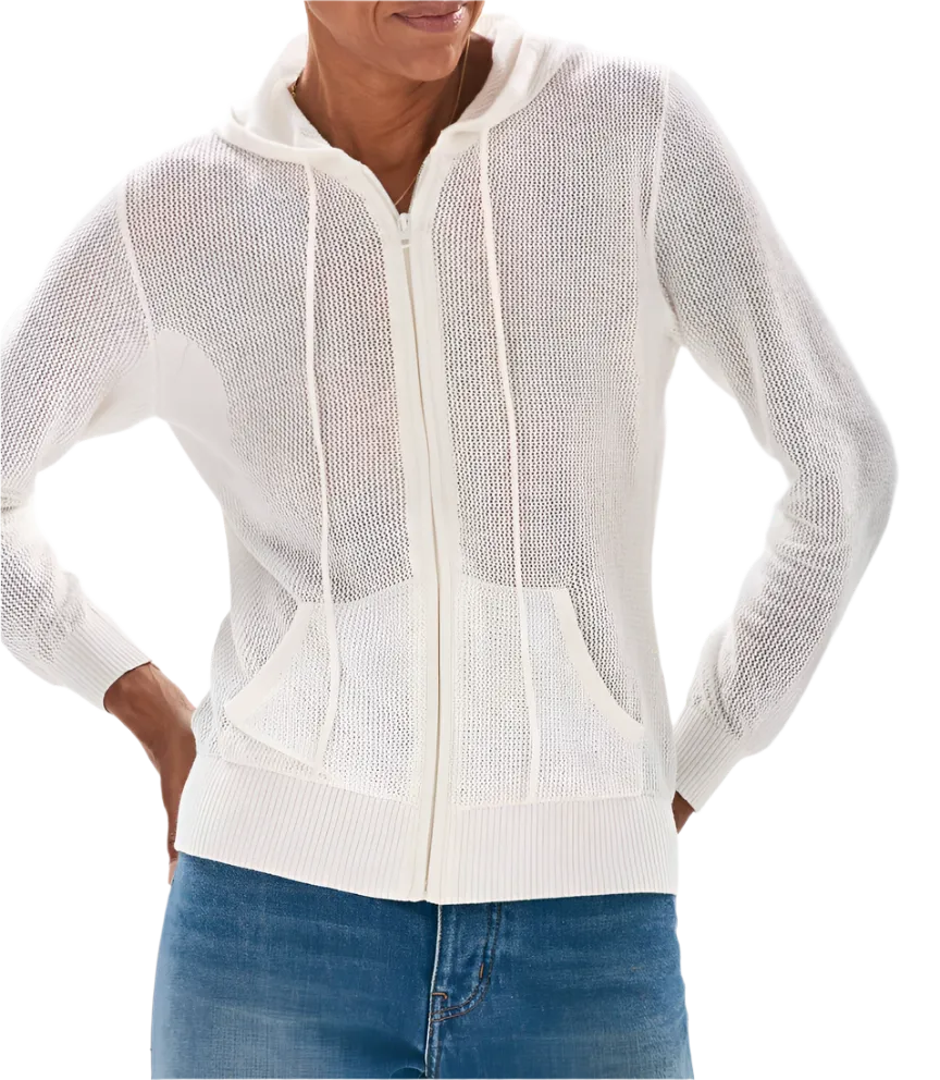 Jumper 1234 London - Cotton/Cashmere Mesh Hoodie - Chalk
