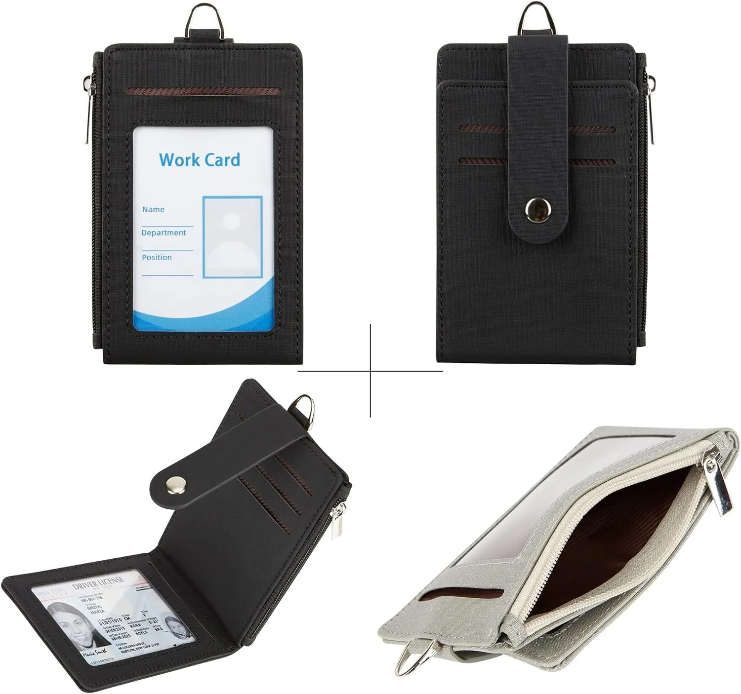 Keychain Card Holder Case Zipper Minimalist Front Pocket Wallet