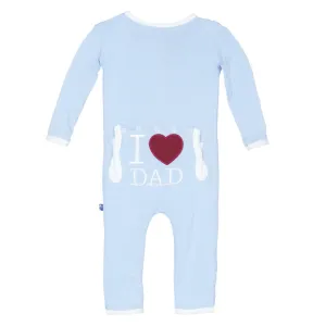 KicKee Pants Applique Coverall with Zipper - Pond I Love Dad