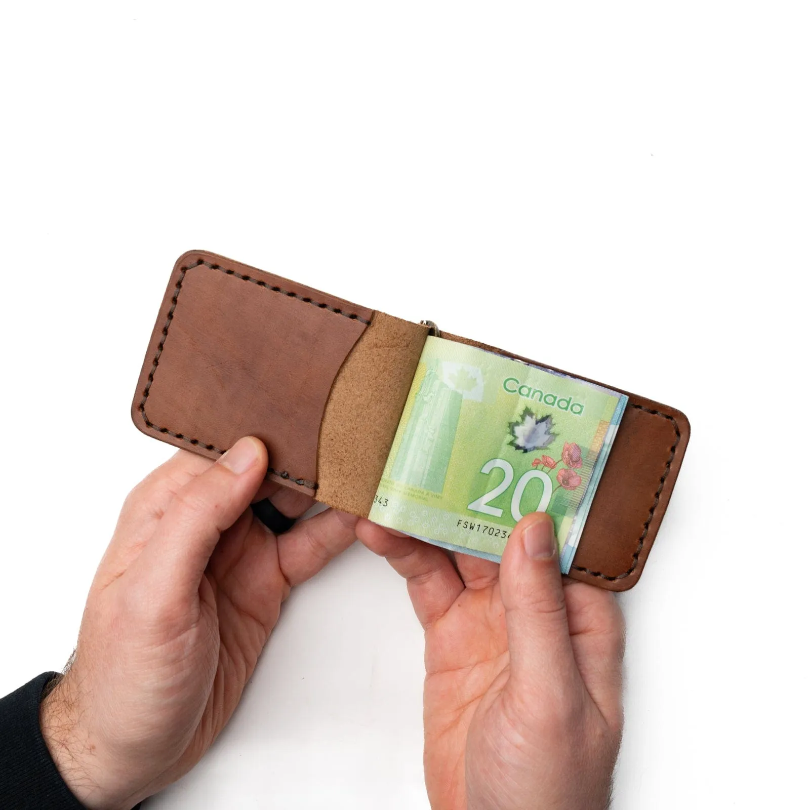 Leather Money Clip Wallet