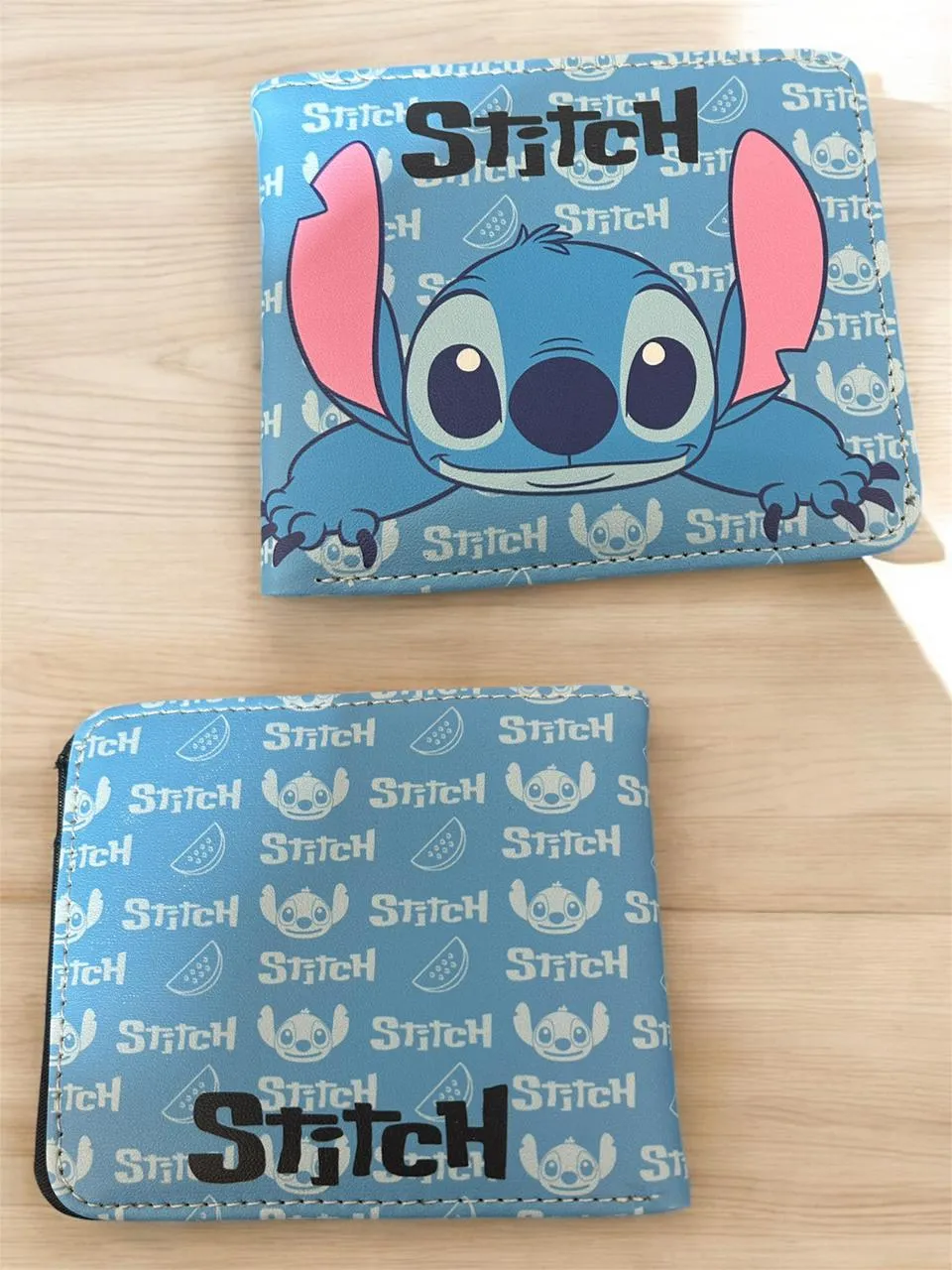 Light-Blue Stitch Wallet S-2