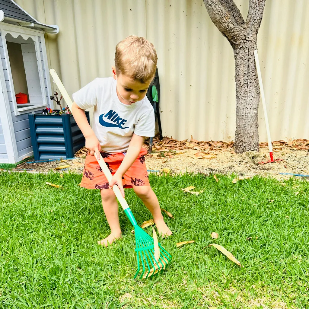 Long Hardwood Handled Garden Tools for Kids with Metal Heads