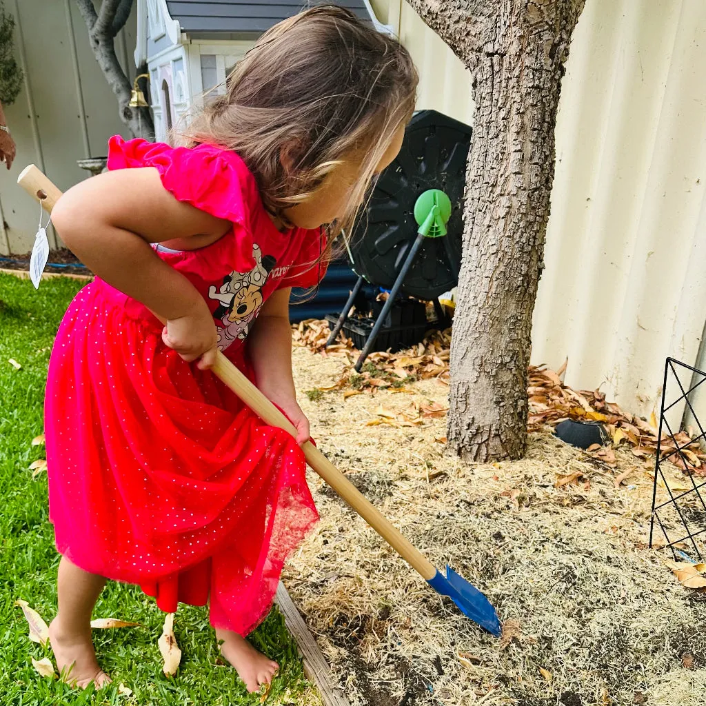 Long Hardwood Handled Garden Tools for Kids with Metal Heads
