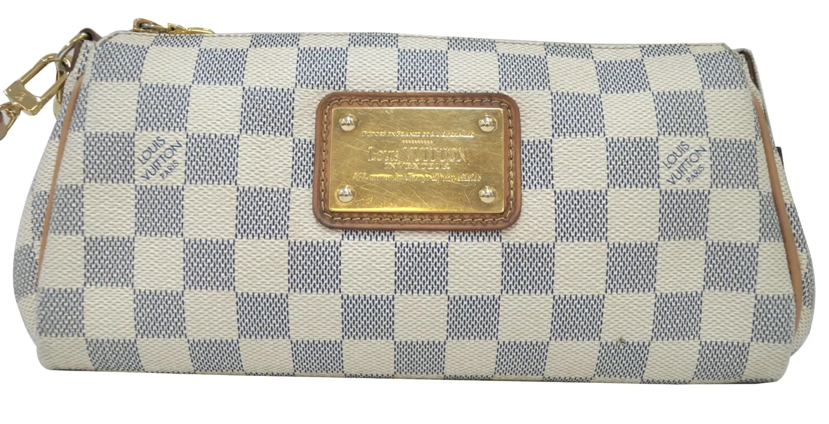LOUIS VUITTON Damier Azur Eva Clutch Messenger Crossbody Bag