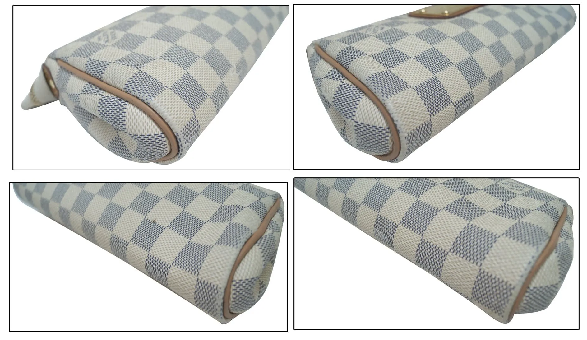 LOUIS VUITTON Damier Azur Eva Clutch Messenger Crossbody Bag