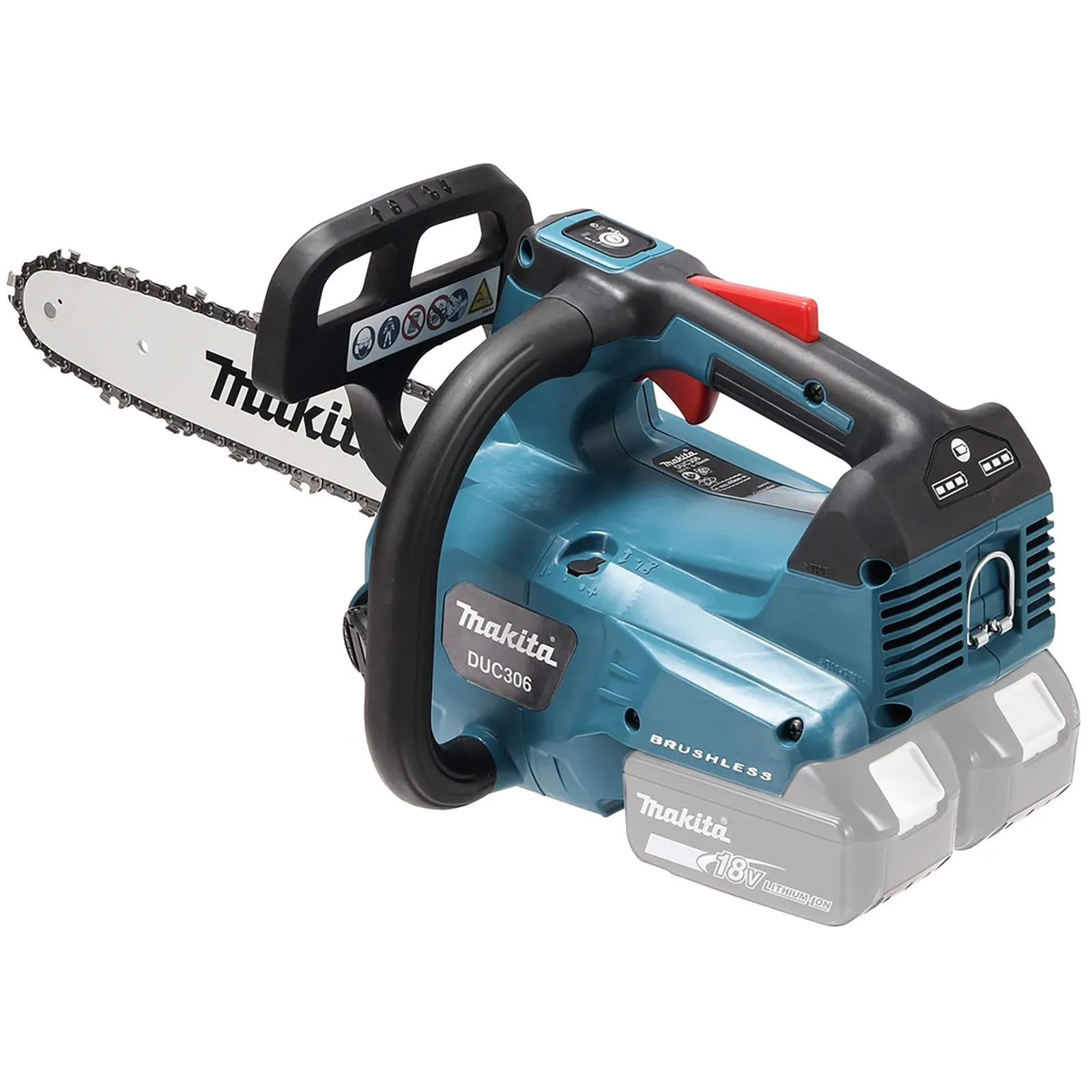 Makita Chainsaw 30cm 12" 18V x 2 LXT Brushless Cordless Top Handle Garden Tree Cutting Pruning Bare Unit Body Only DUC306PT2
