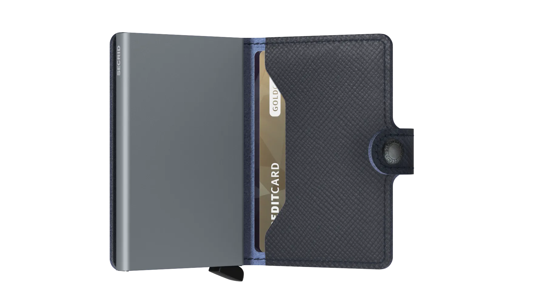 Miniwallet Saffiano Navy Blue RFID Secure