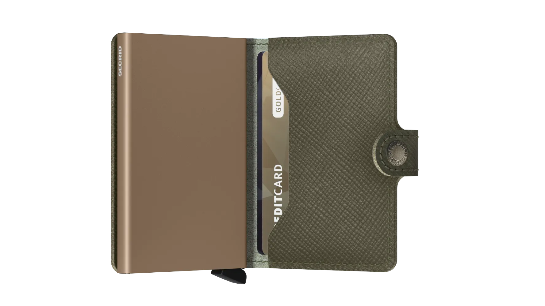 Miniwallet Saffiano Olive Green RFID Secure