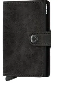 Miniwallet Vintage Black RFID Secure