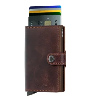 Miniwallet Vintage Chocolate RFID Secure