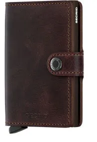 Miniwallet Vintage Chocolate RFID Secure
