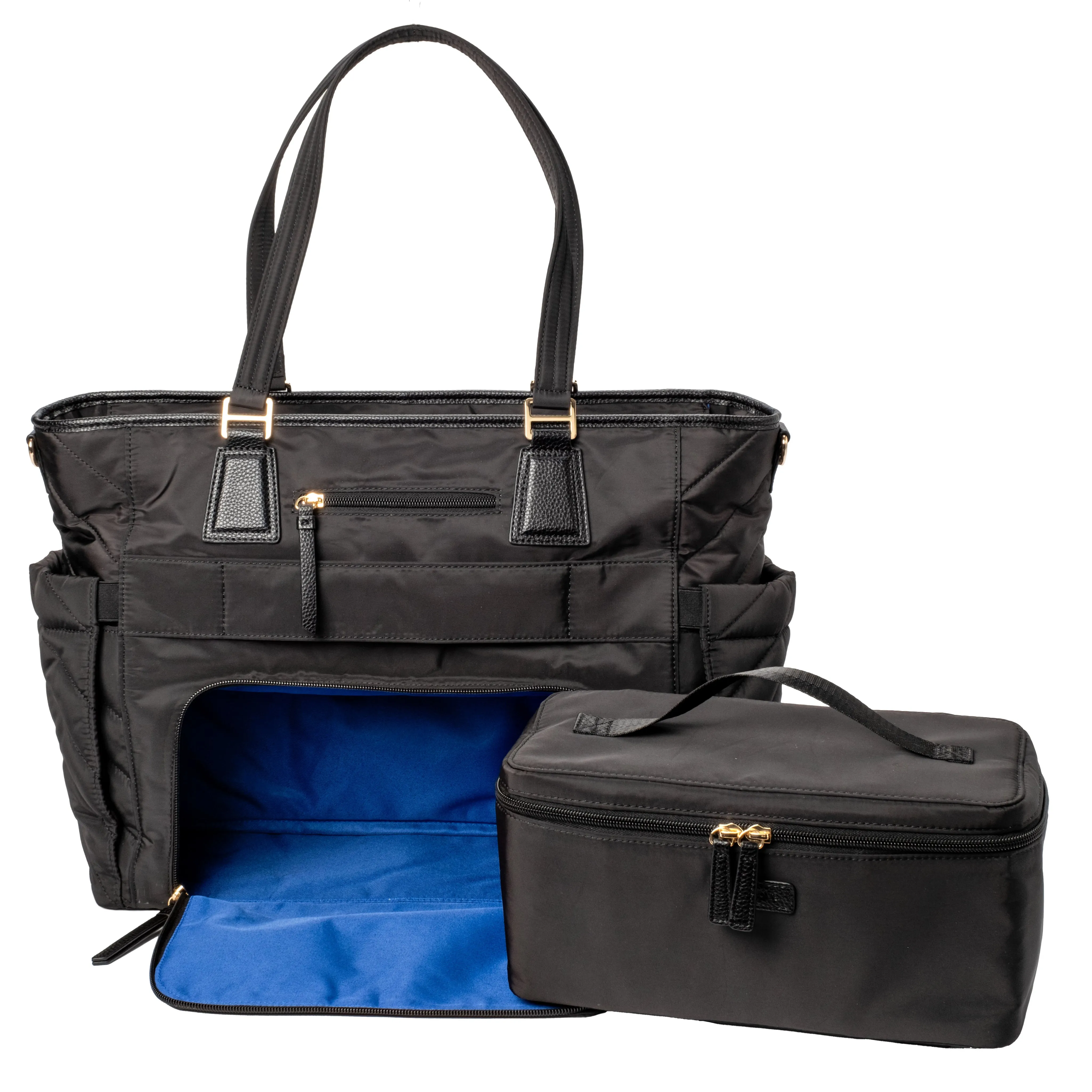 MinkeeBlue Puffer Ella Tote with Lunch and Shoe Bag