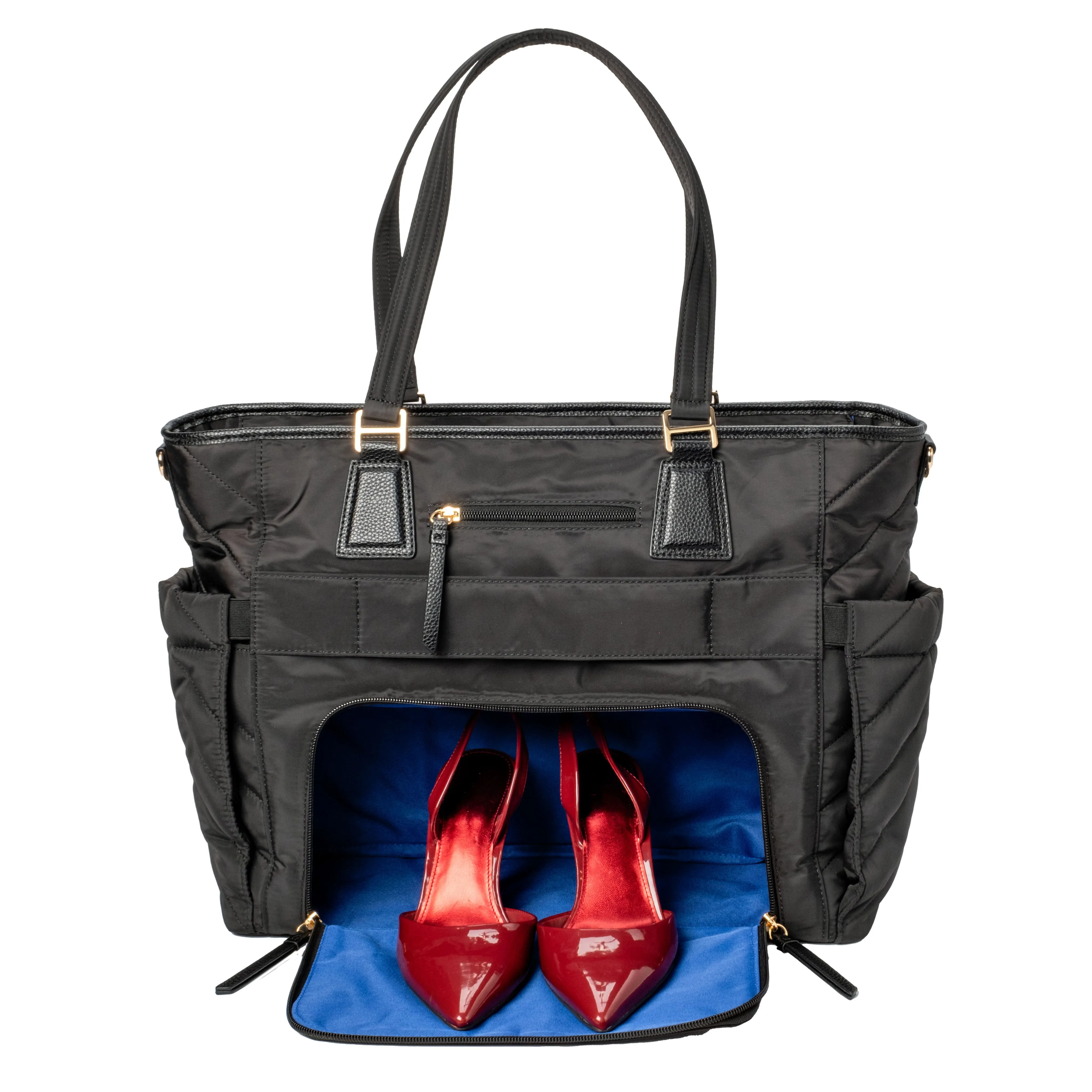 MinkeeBlue Puffer Ella Tote with Lunch and Shoe Bag