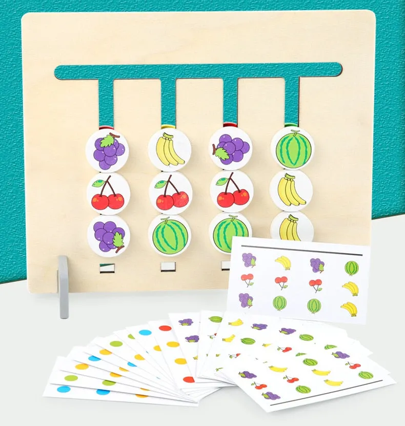 Montessori Toy Colors and Fruits Double Sided Matching Game