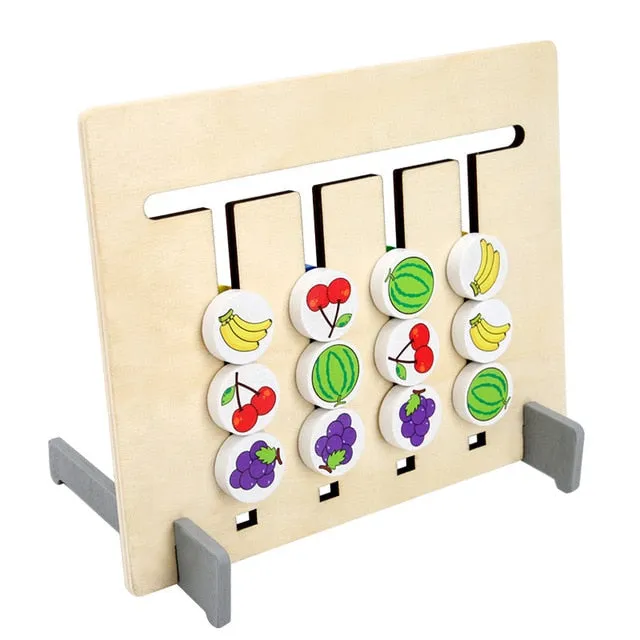 Montessori Toy Colors and Fruits Double Sided Matching Game