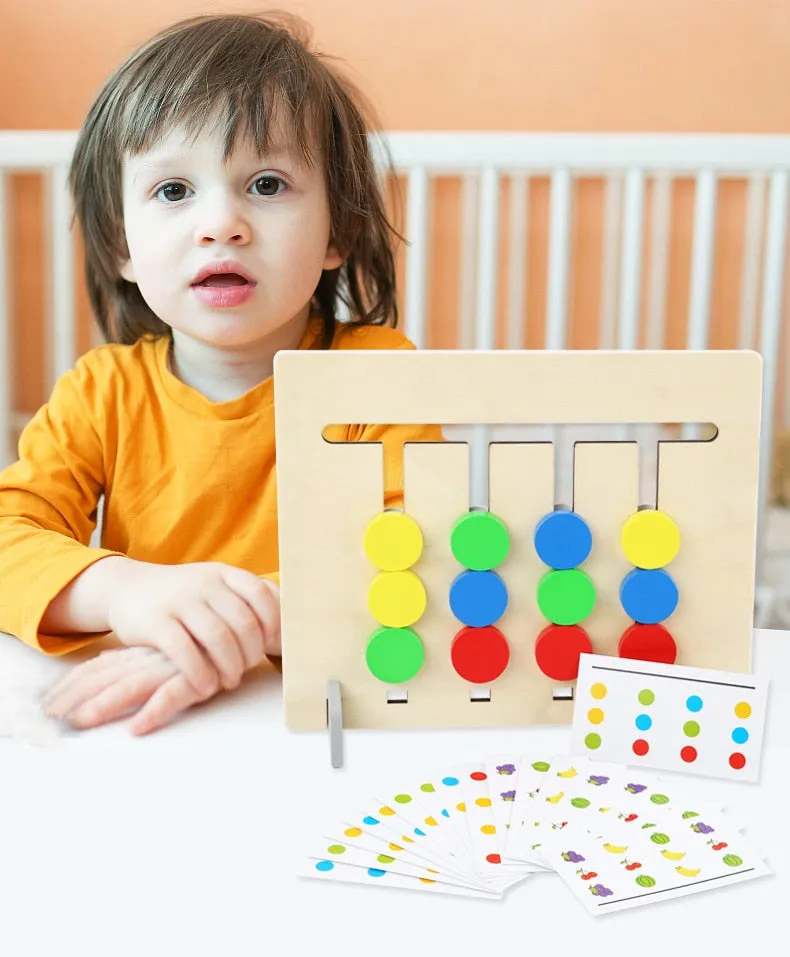 Montessori Toy Colors and Fruits Double Sided Matching Game