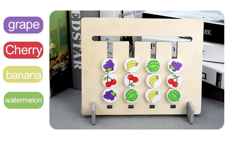 Montessori Toy Colors and Fruits Double Sided Matching Game