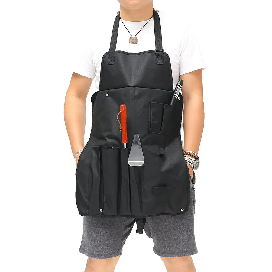 Multi-Function BBQ Grill Master Apron with Seasoning Bottle and Tool Holder Organizer