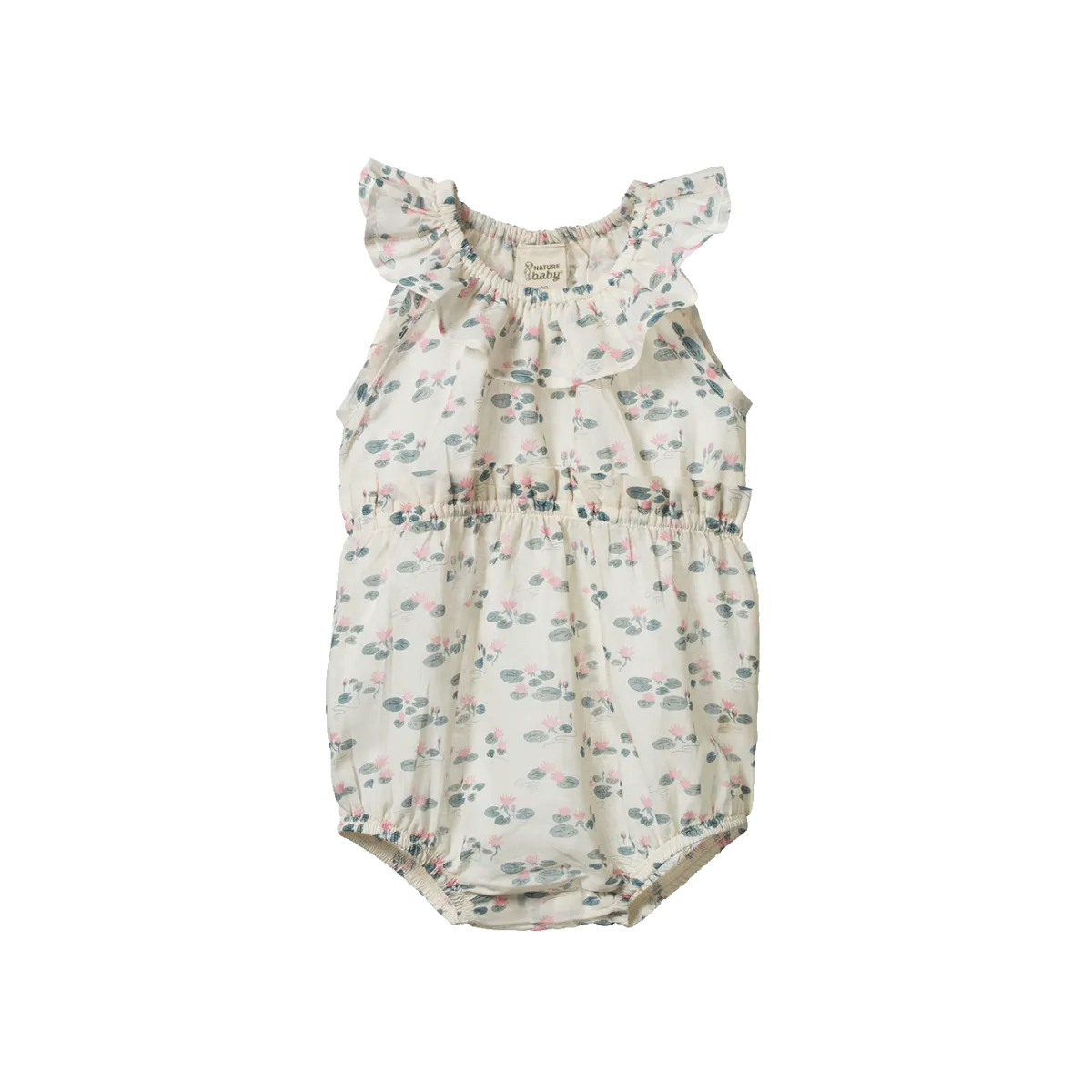 NATURE BABY PLUM SUIT WATERLILIES PRINT