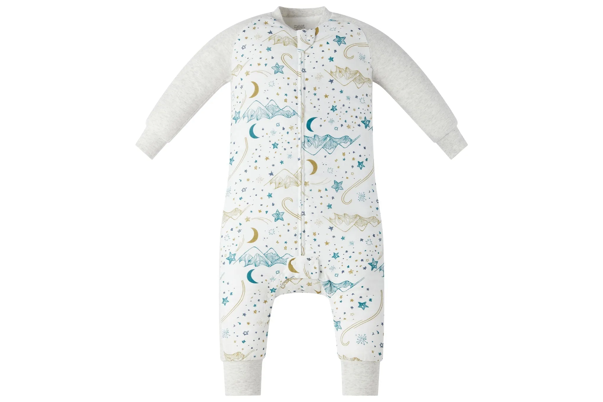 Nest Designs 1.0 TOG Bamboo Long Sleeve Footed Sleep Bag - Stars White