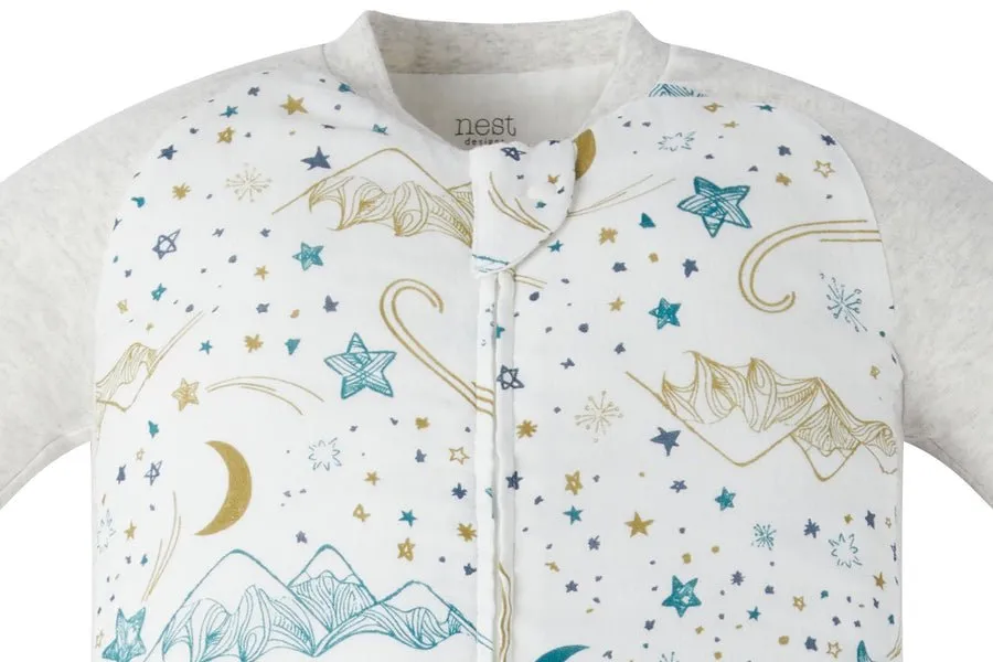 Nest Designs 1.0 TOG Bamboo Long Sleeve Footed Sleep Bag - Stars White