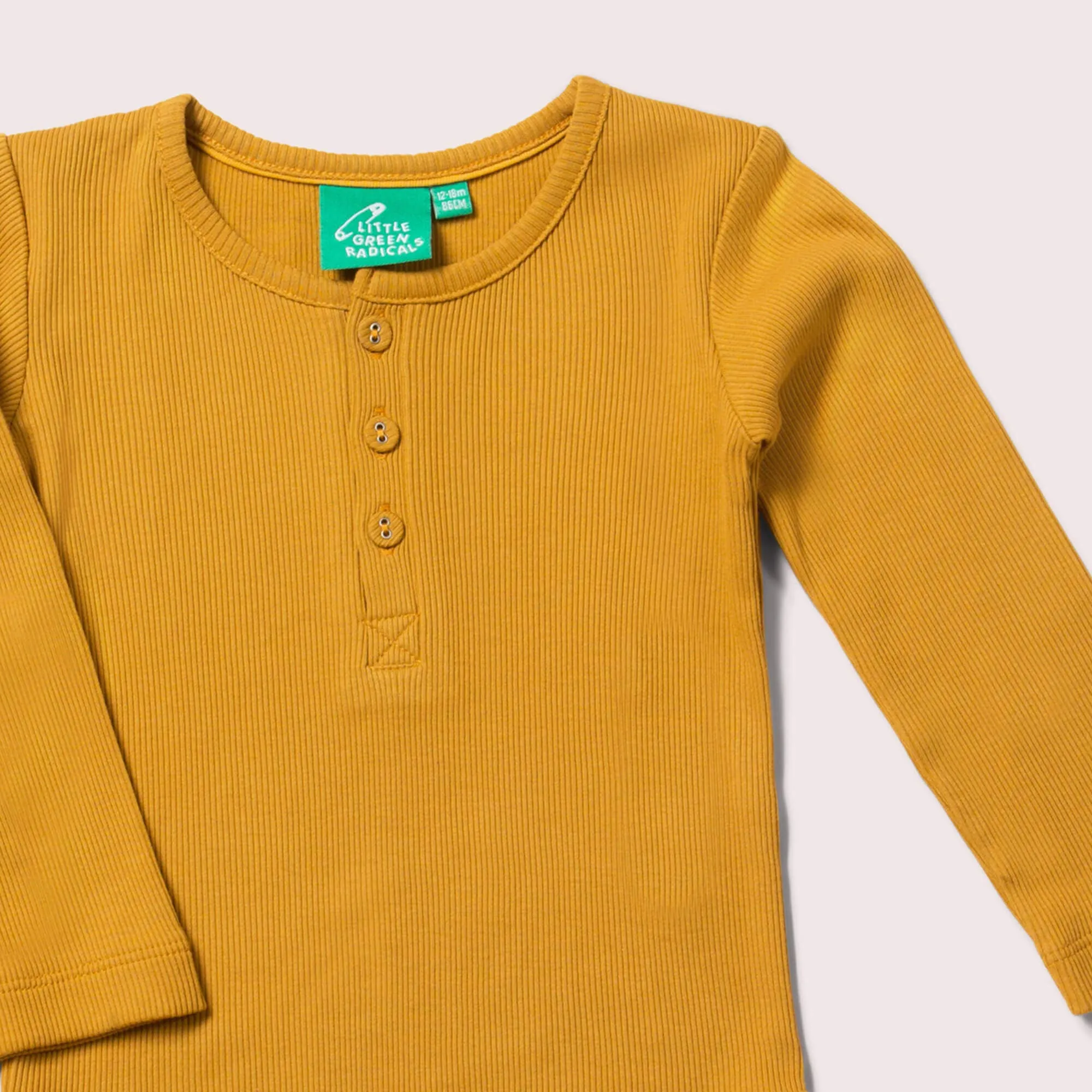Organic Rib Baby Body | Golden Ochre