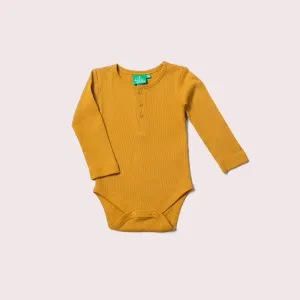 Organic Rib Baby Body | Golden Ochre