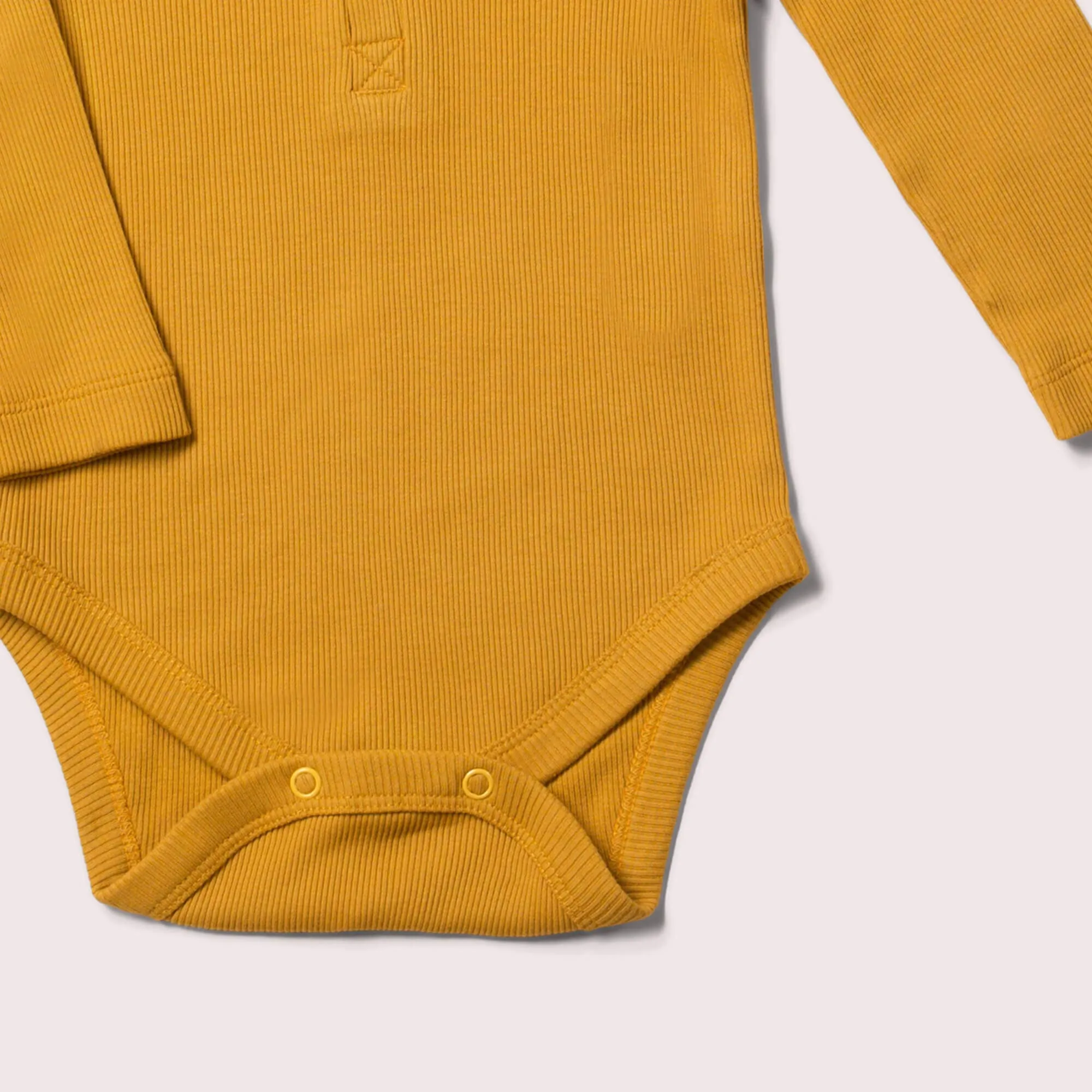 Organic Rib Baby Body | Golden Ochre