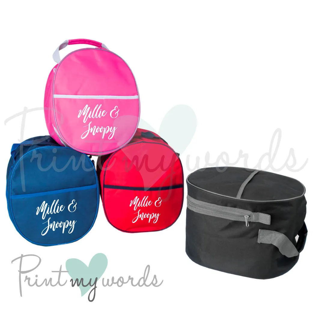 Personalised Equestrian Hat Bag - Scroll Design