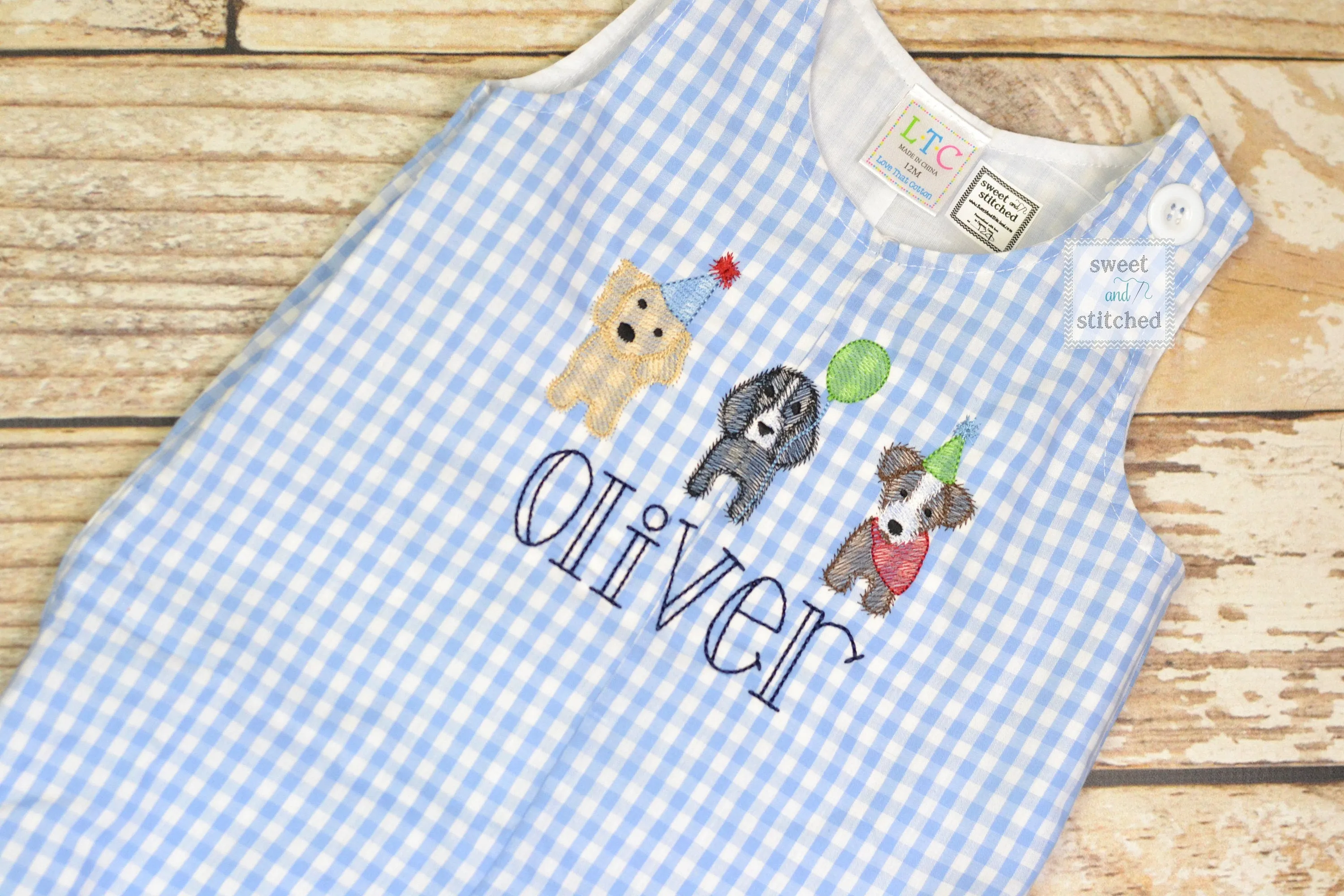 Personalized Baby Boy dog themed birthday outfit - Baby Boy puppy 1st birthday Outfit, birthday dog overalls