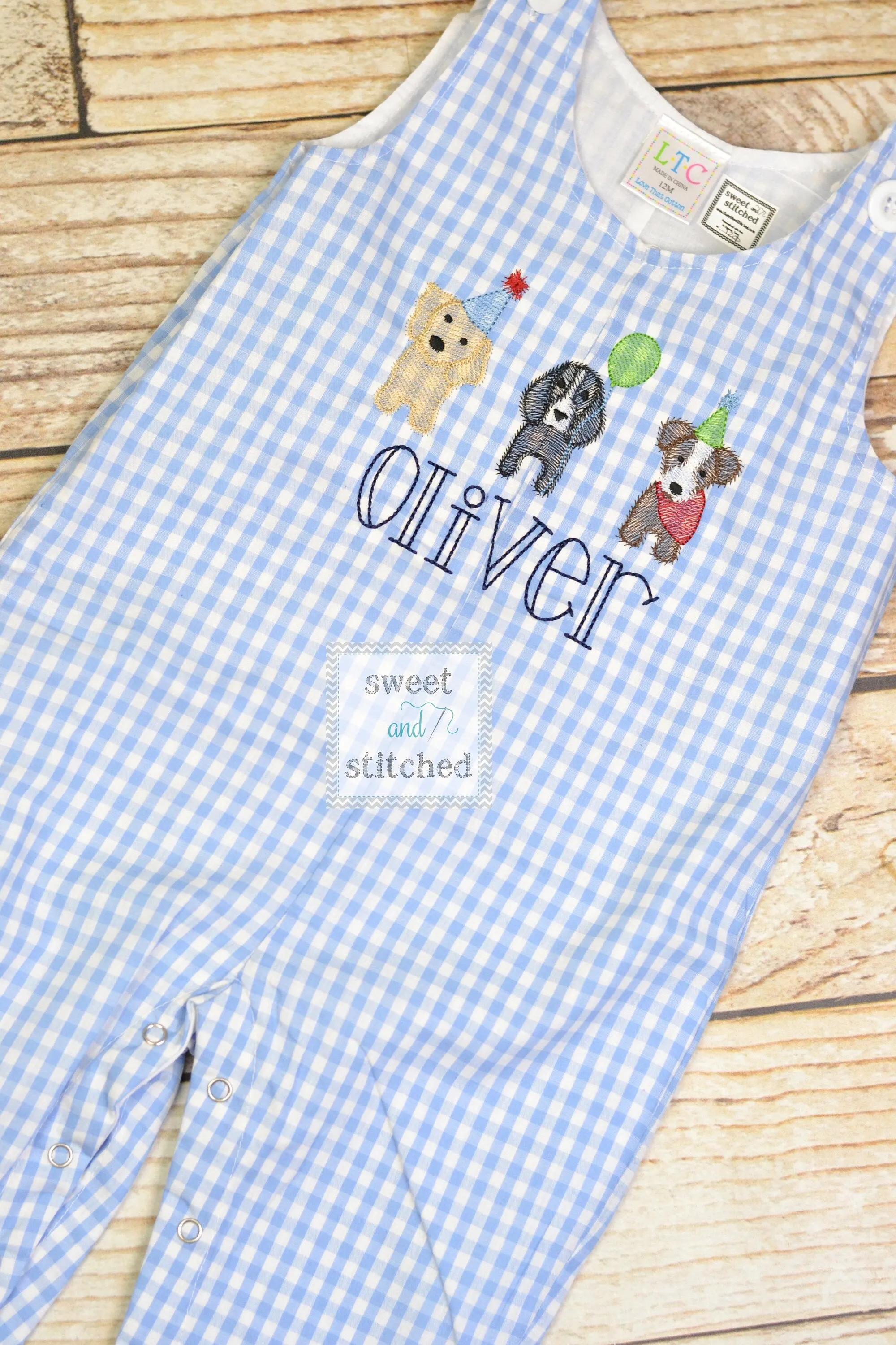 Personalized Baby Boy dog themed birthday outfit - Baby Boy puppy 1st birthday Outfit, birthday dog overalls