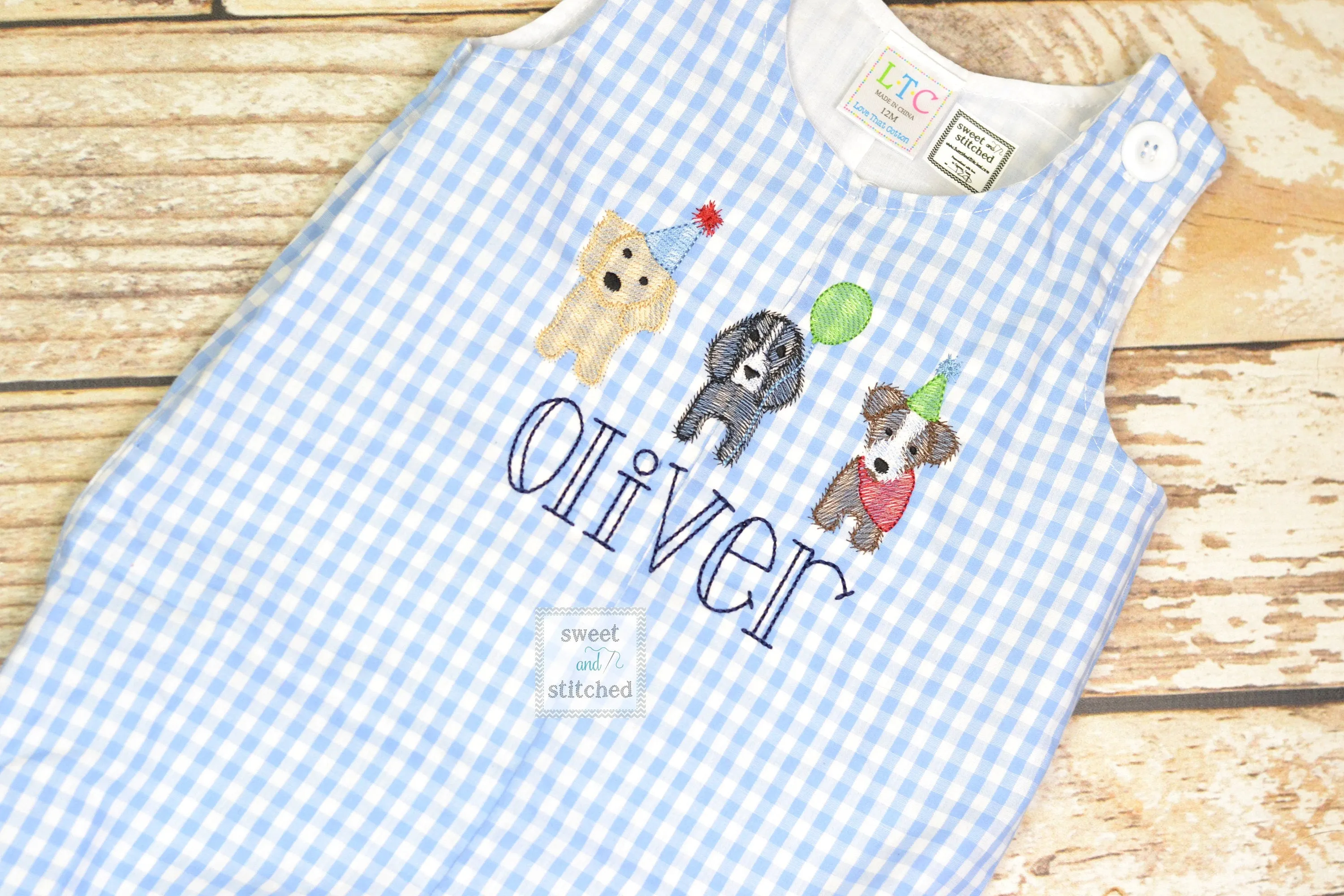Personalized Baby Boy dog themed birthday outfit - Baby Boy puppy 1st birthday Outfit, birthday dog overalls