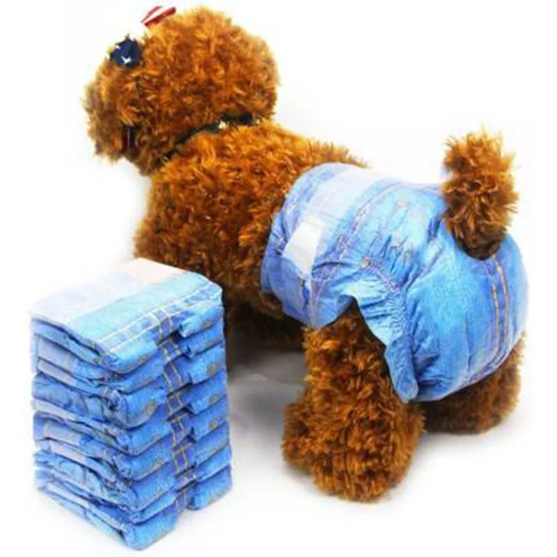 Pet Soft Jeans Dog Diapers, 8 Pcs