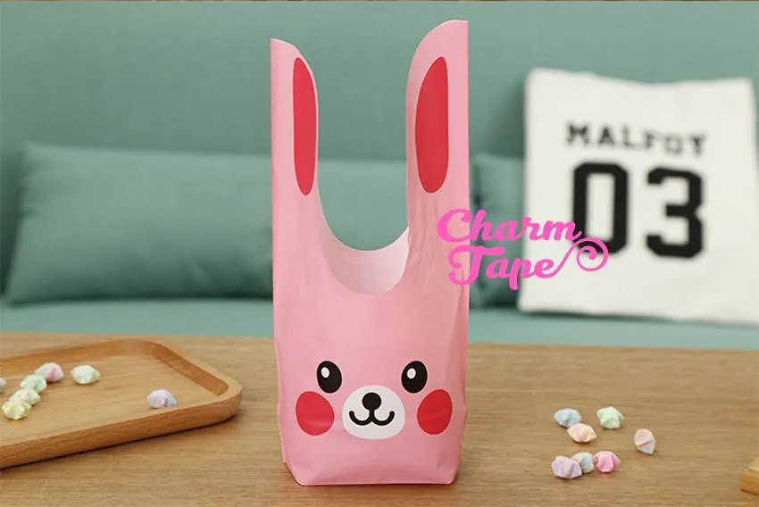 Pink Rabbit Bunny Bags // Cello Bags // Party Bags // Self Sealing bags Set of 25 bags CB24 14x24x6.5 cm