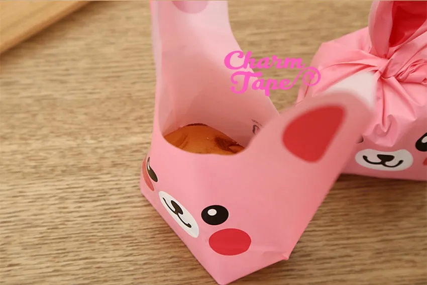 Pink Rabbit Bunny Bags // Cello Bags // Party Bags // Self Sealing bags Set of 25 bags CB24 14x24x6.5 cm