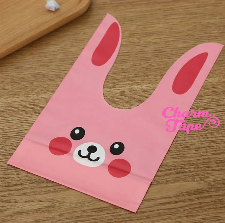Pink Rabbit Bunny Bags // Cello Bags // Party Bags // Self Sealing bags Set of 25 bags CB24 14x24x6.5 cm