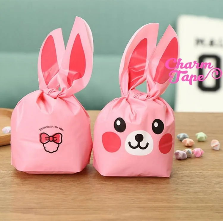 Pink Rabbit Bunny Bags // Cello Bags // Party Bags // Self Sealing bags Set of 25 bags CB24 14x24x6.5 cm