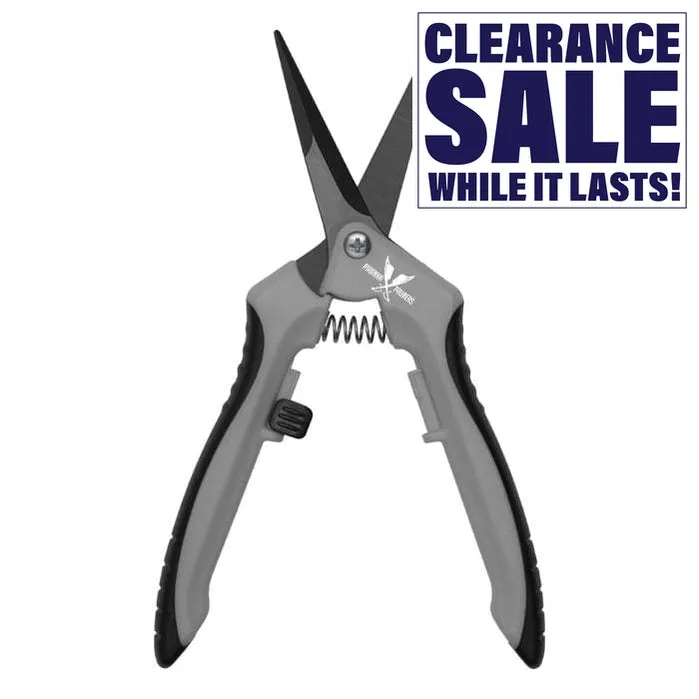 Piranha Pruner Trimming Scissors - Grey Handle & Straight Black Fluorine Blade - (1 Count)