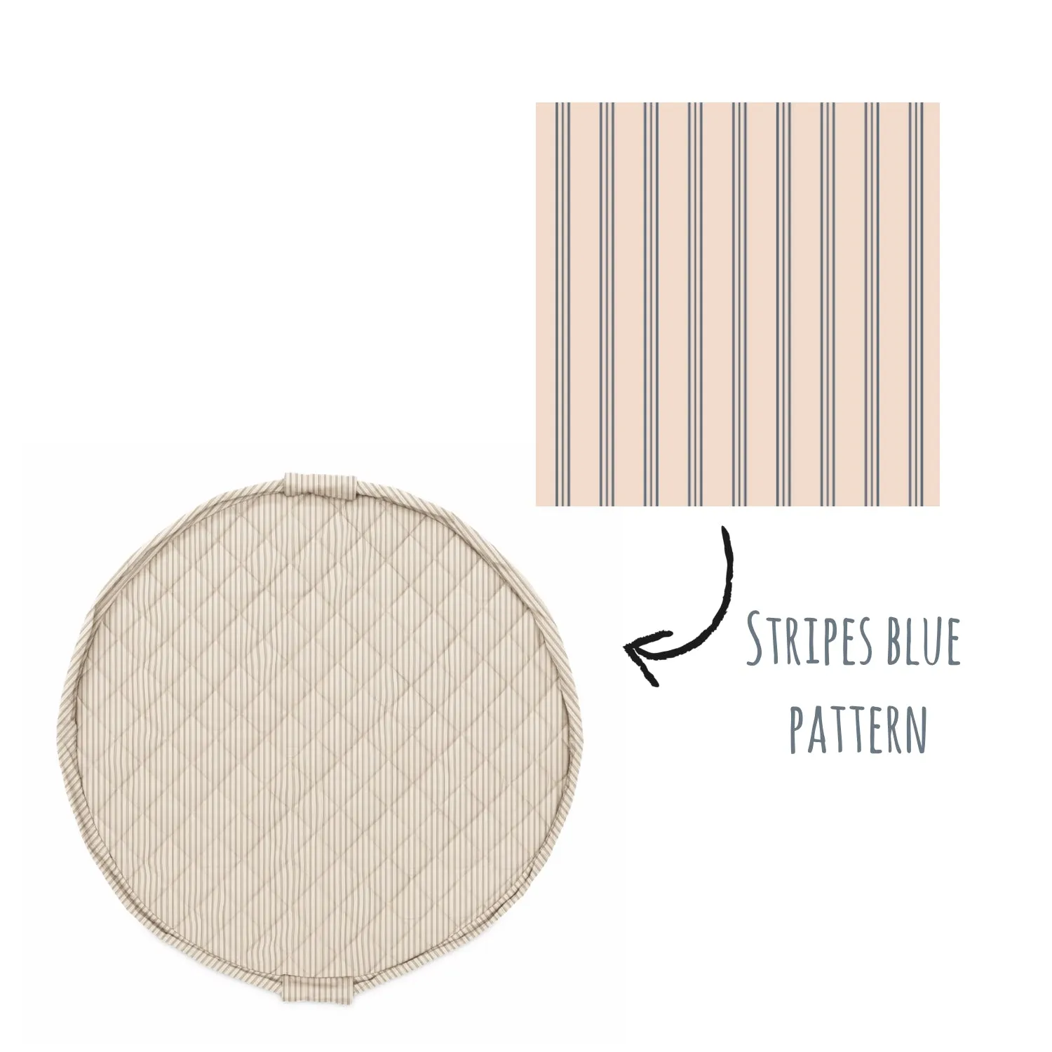 Play&Go Stripes Blue  organic babymat (Min of 1, multiples of 1)