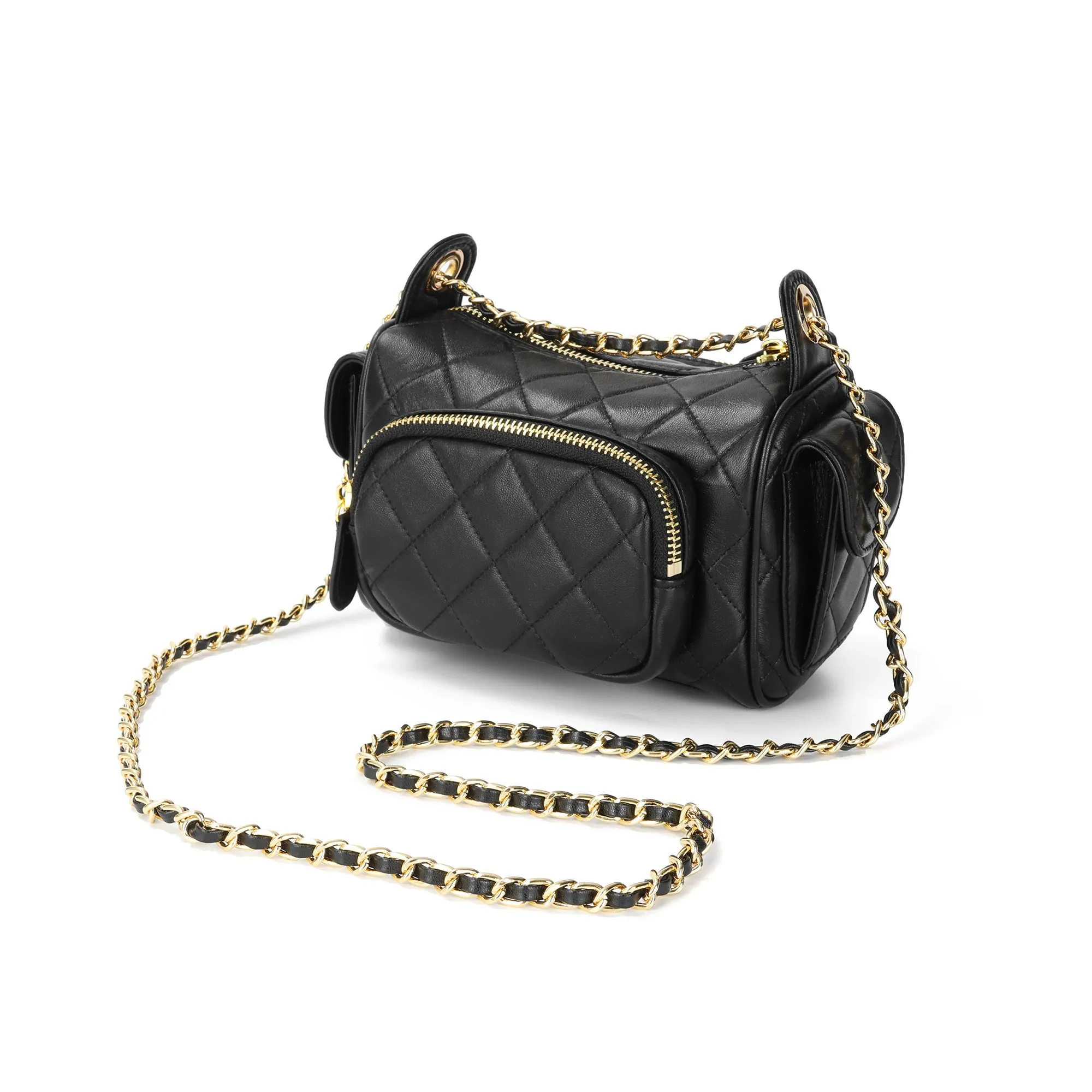 Quilted Mini Crossbody Bag with Chain Detail