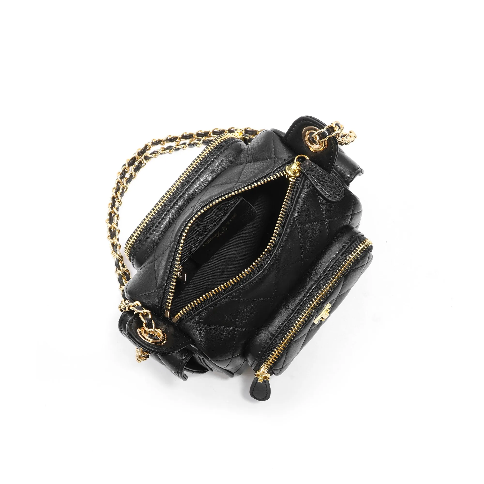 Quilted Mini Crossbody Bag with Chain Detail
