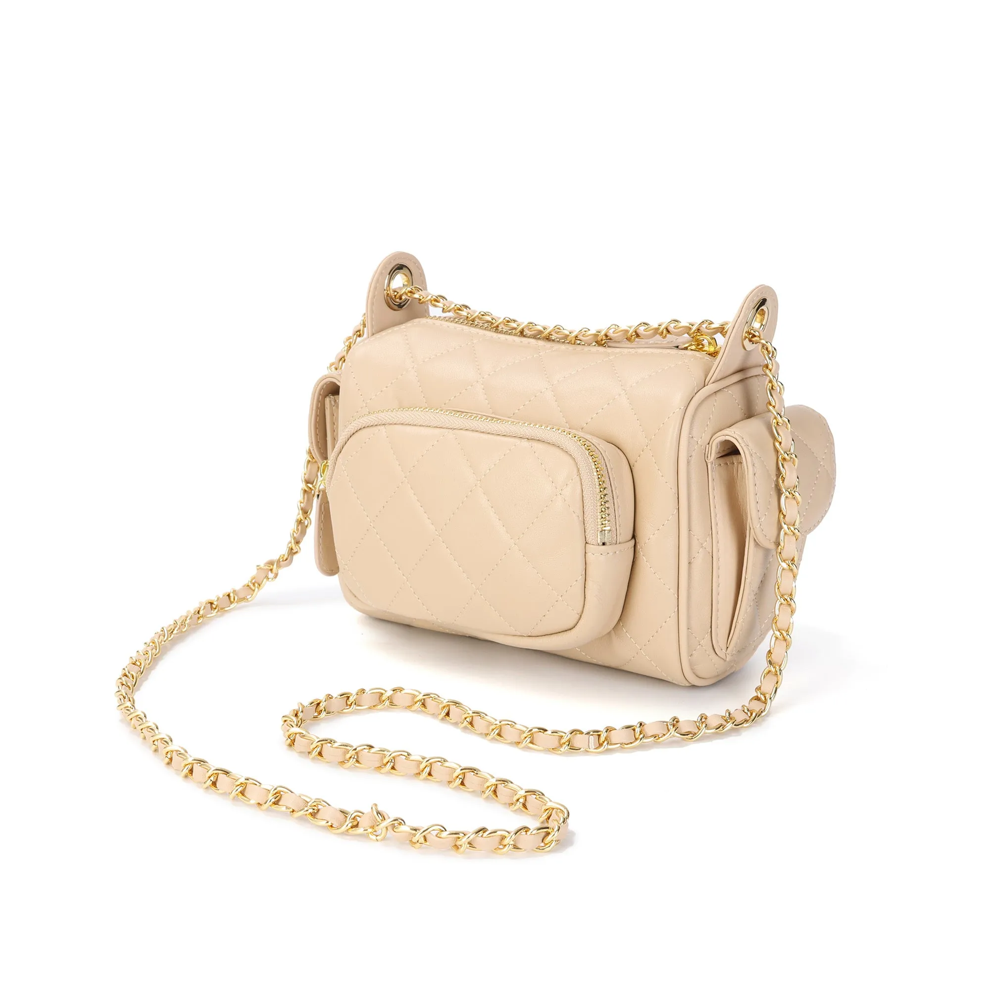Quilted Mini Crossbody Bag with Chain Detail