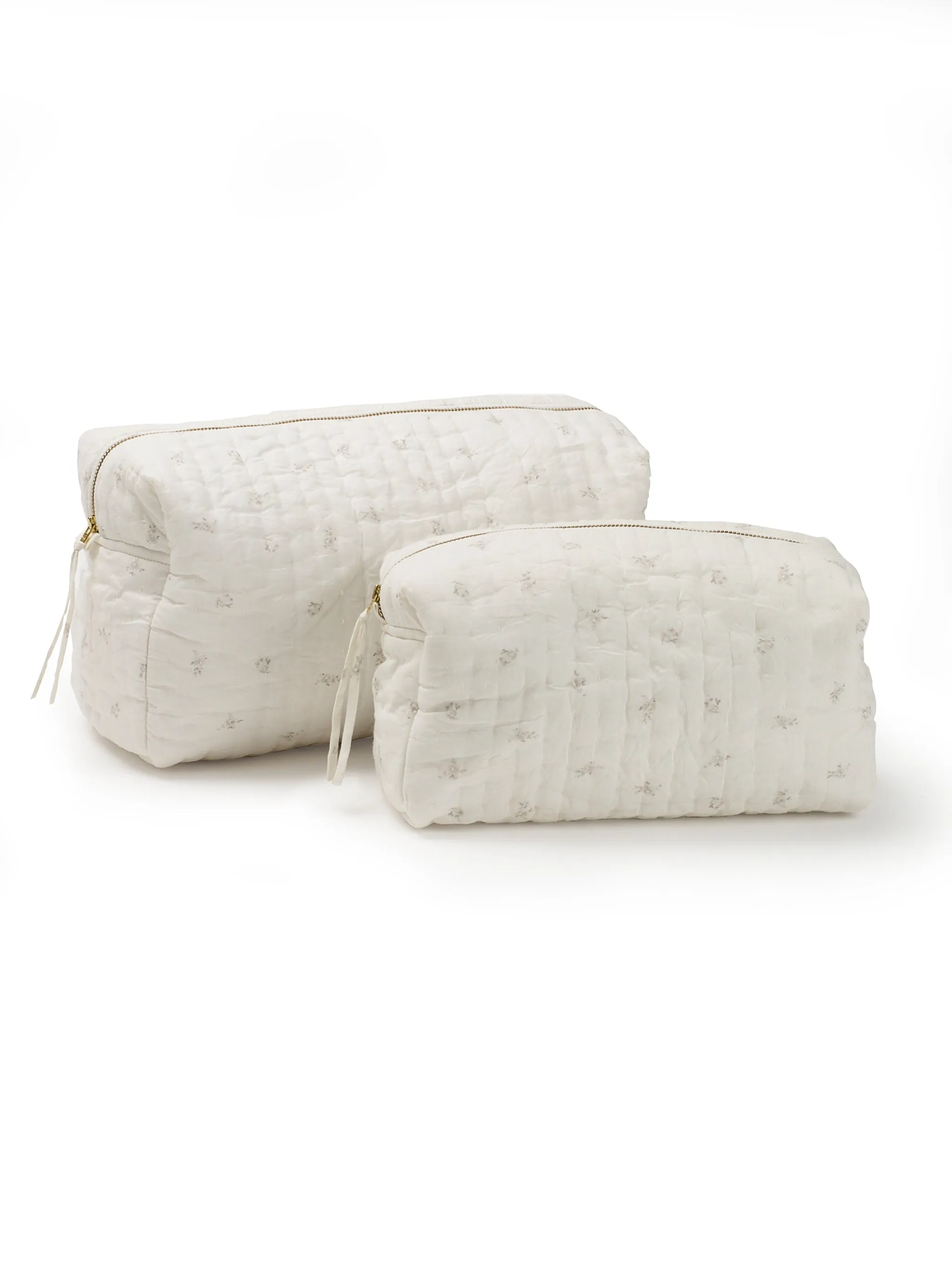 Quilted Toiletry Bag - Taupe Rose