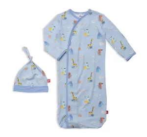 Ready Jet Go Modal Magnetic Cozy Sleeper Gown   Hat Set