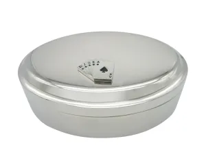 Royal Flush Gambling Poker Pendant Oval Trinket Jewelry Box