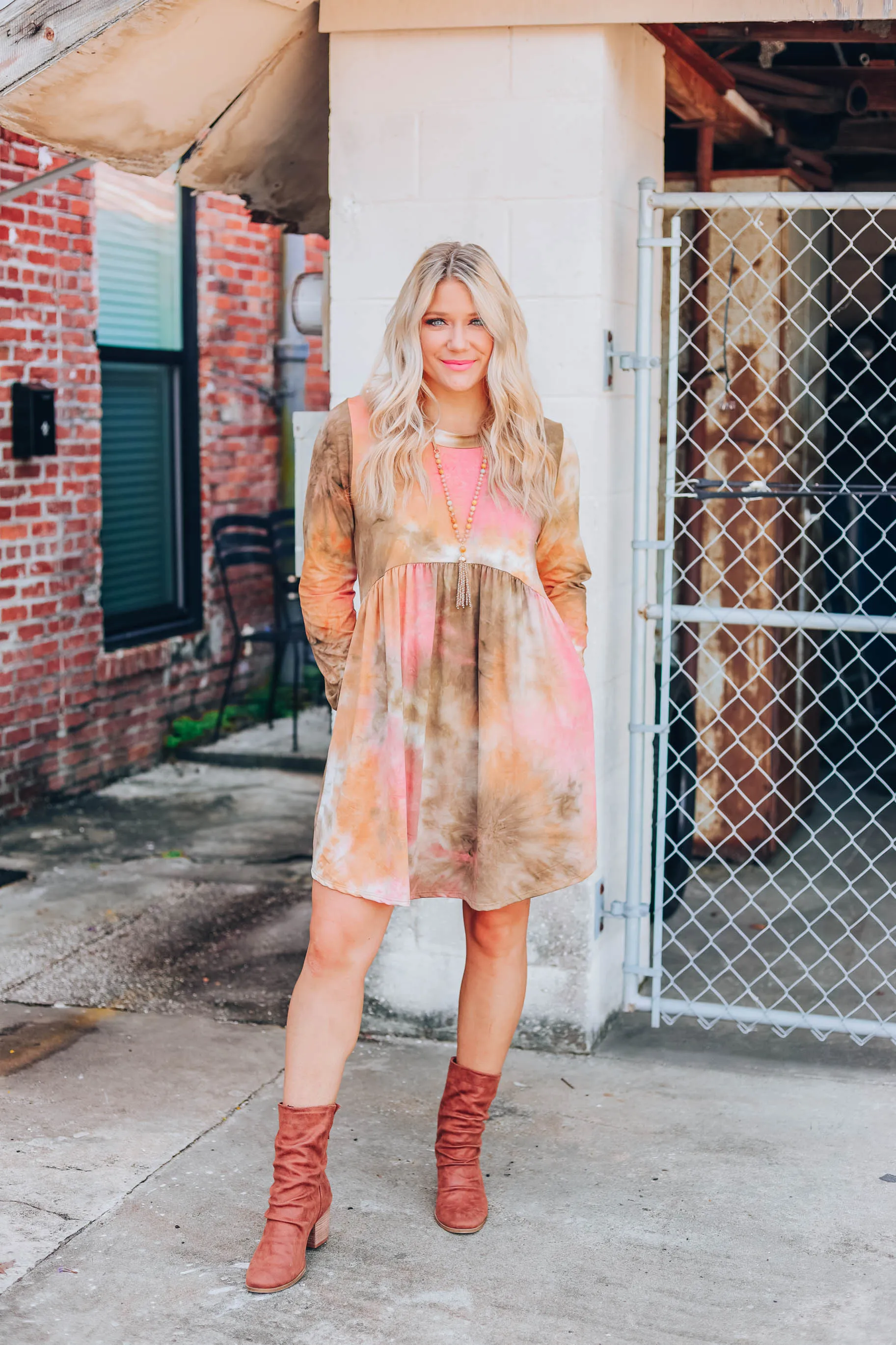 Sahara Dust Baby Doll Dress S-3X