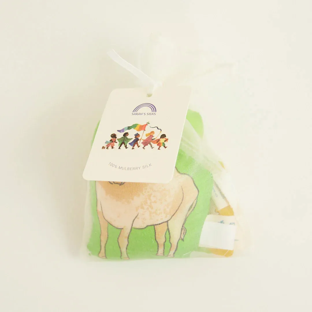 Sarah's Silks Stuffed Animal Set - Cow, Hen And Rooster