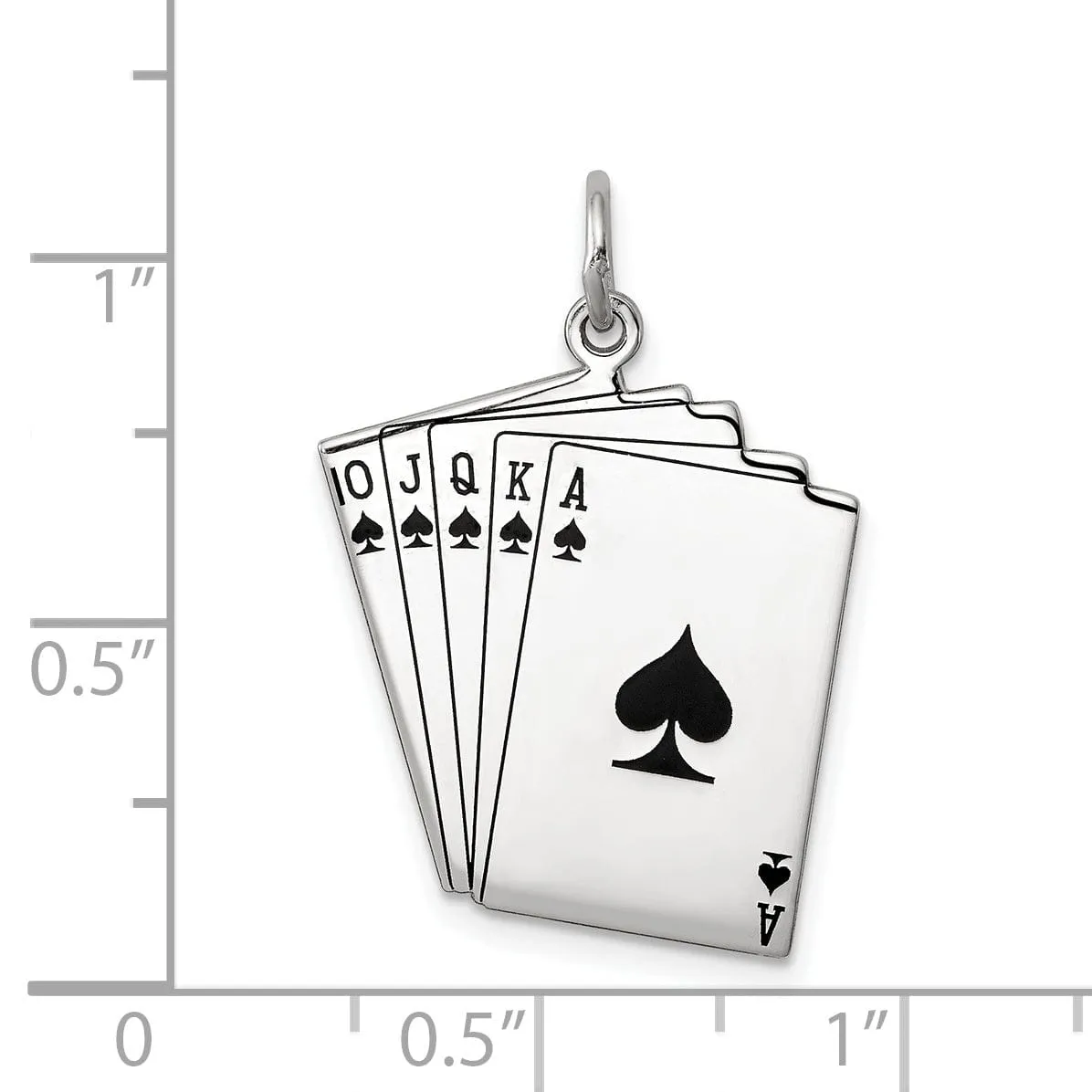 Silver Polish Finish Enamel Playing cards Charm