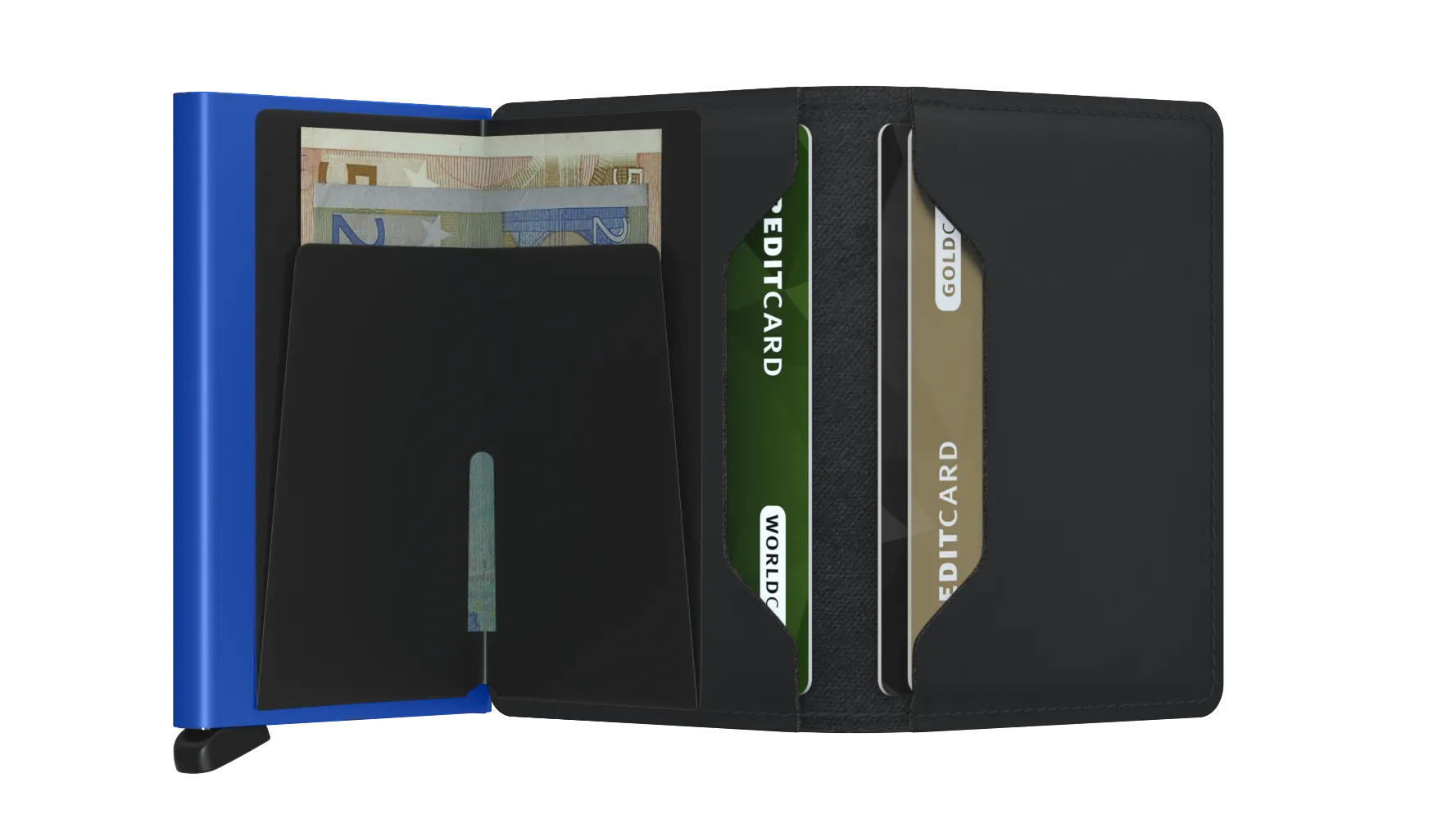 Slimwallet Matte Black/Blue RFID Secure