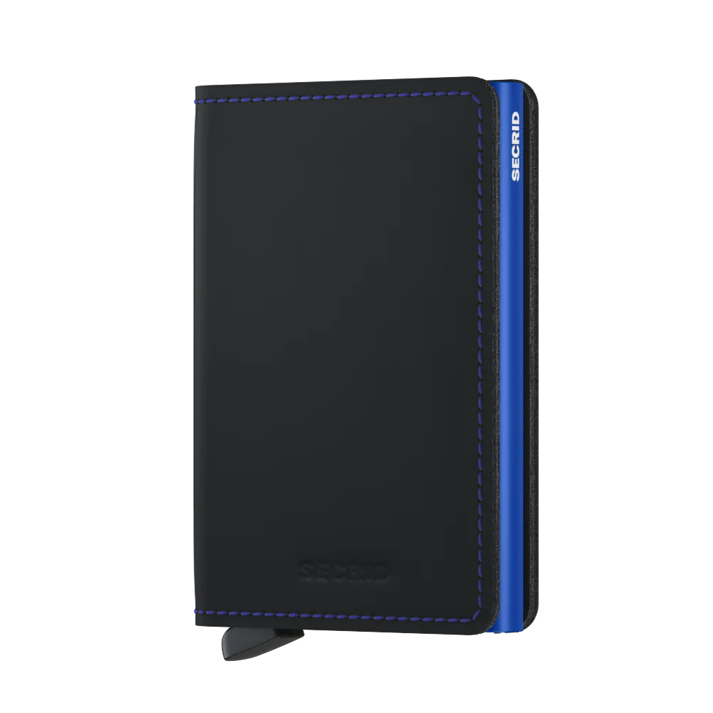 Slimwallet Matte Black/Blue RFID Secure